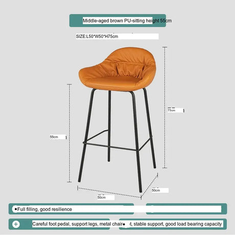 ABOUT WHITE Damaris Sleek Contemporary Nordic Bar Stool from ABOUT WHITE