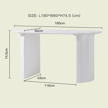 LAZYSPACE Claire Oval Rock Board Table from LAZYSPACE