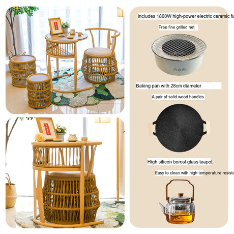 ZIYE Aravind Elegant Compact Balcony Tea Table Set from ZIYE