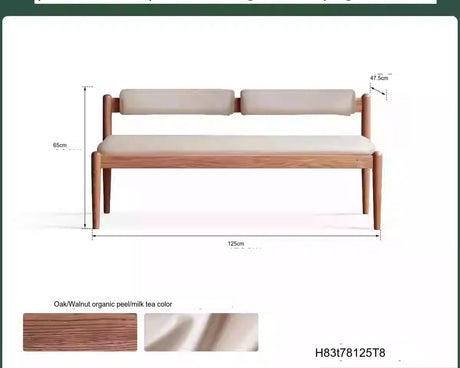 GENJI Haruki Elegant Solid Oak Dining Bench from GENJI