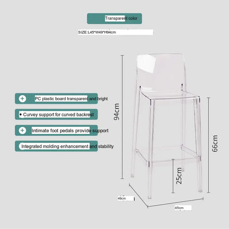ABOUT WHITE Callidora Elegant Luxury Transparent Bar Chair from ABOUT WHITE