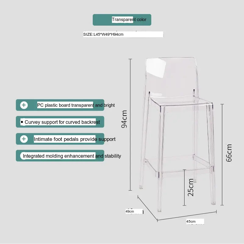 ABOUT WHITE Callidora Elegant Luxury Transparent Bar Chair from ABOUT WHITE