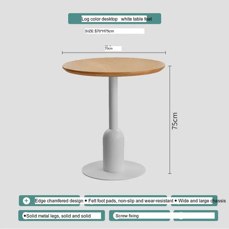 ABOUT WHITE Orenji Elegant Solid Wood Round Dining Table from ABOUT WHITE