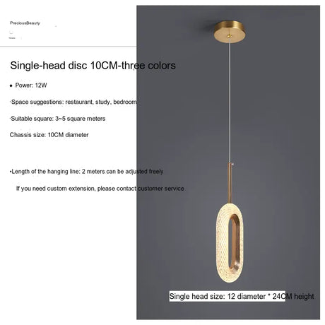 YDZM Amara Sleek Scandinavian Modern Pendant Ceiling Lamp from YDZM