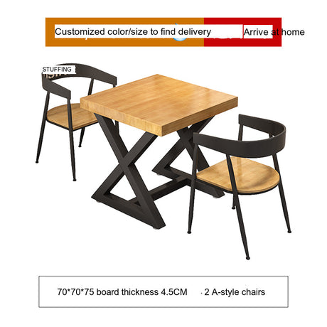 WEIMEI Takasaki Elegant Iron-Wood Dining Table Set from WEIMEI
