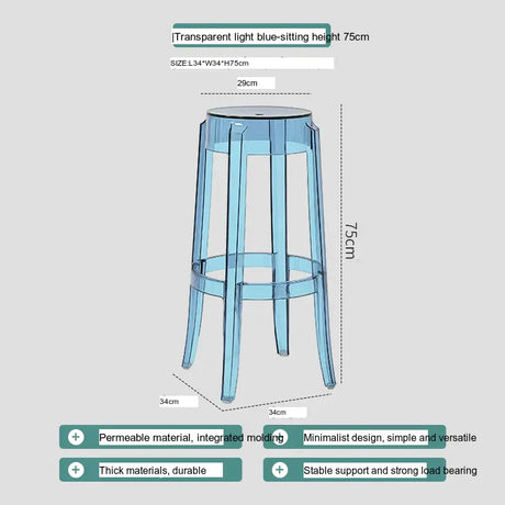ABOUT WHITE Lianhua Elegant Transparent Bar Stool from ABOUT WHITE
