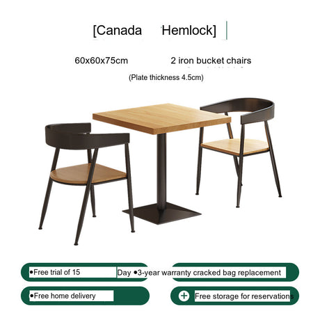 WEIMEI Santiago Rustic Solid Wood Dining Table Set from WEIMEI