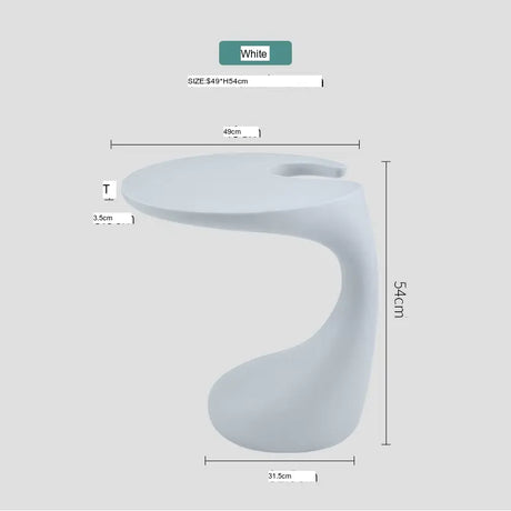 ABOUT WHITE Helene Minimalist Scandinavian Plastic Bed Coffee Table from ABOUT WHITE