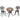 ZIYE Fujiko Elegant Wrought Iron 3-Piece Coffee Table Set from ZIYE