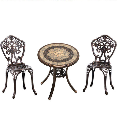 ZIYE Fujiko Elegant Wrought Iron 3-Piece Coffee Table Set from ZIYE