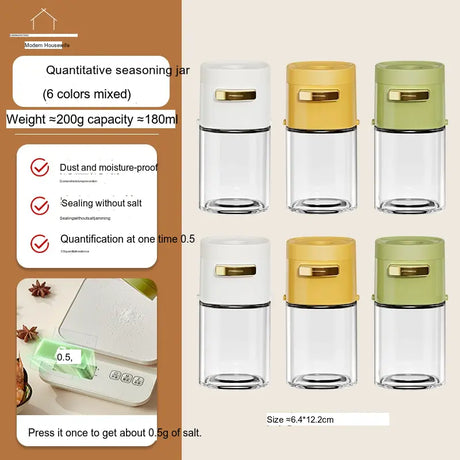 MH Araceli Modern Kitchen Salt Container with Control Mechanism from MH