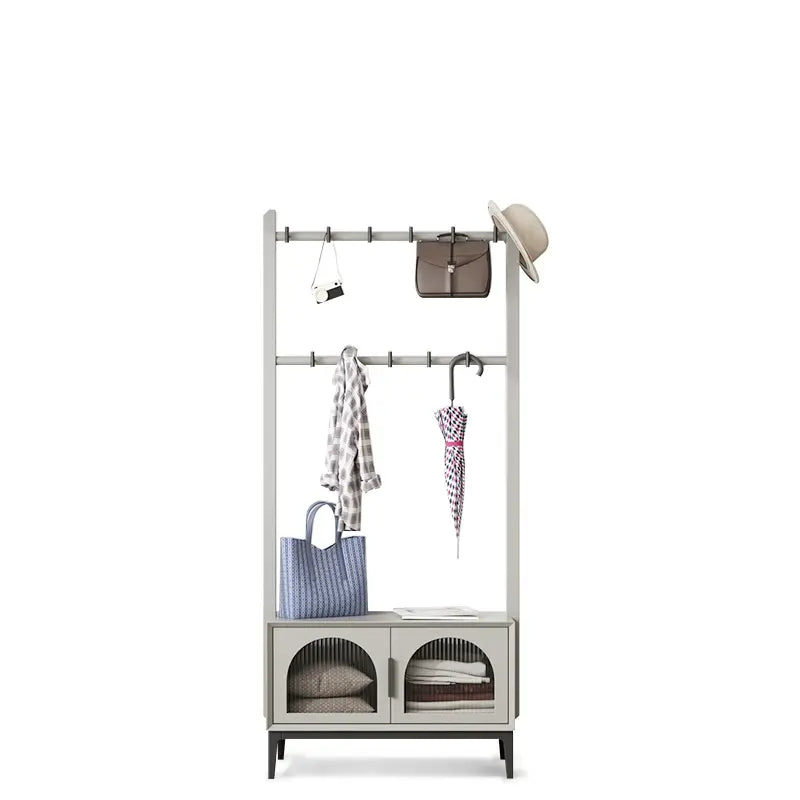LINYUE Leo Italian Solid Wood Hat Rack & Shoe Stool Combo from LINYUE