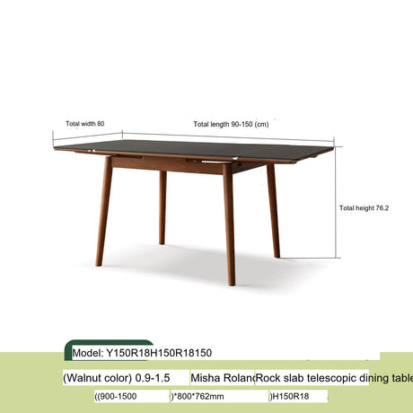 GENJI Isadora Solid Wood Retractable Dining Table from GENJI