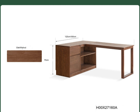 GENJI Haruka Solid Wood Integrated Study Desk from GENJI
