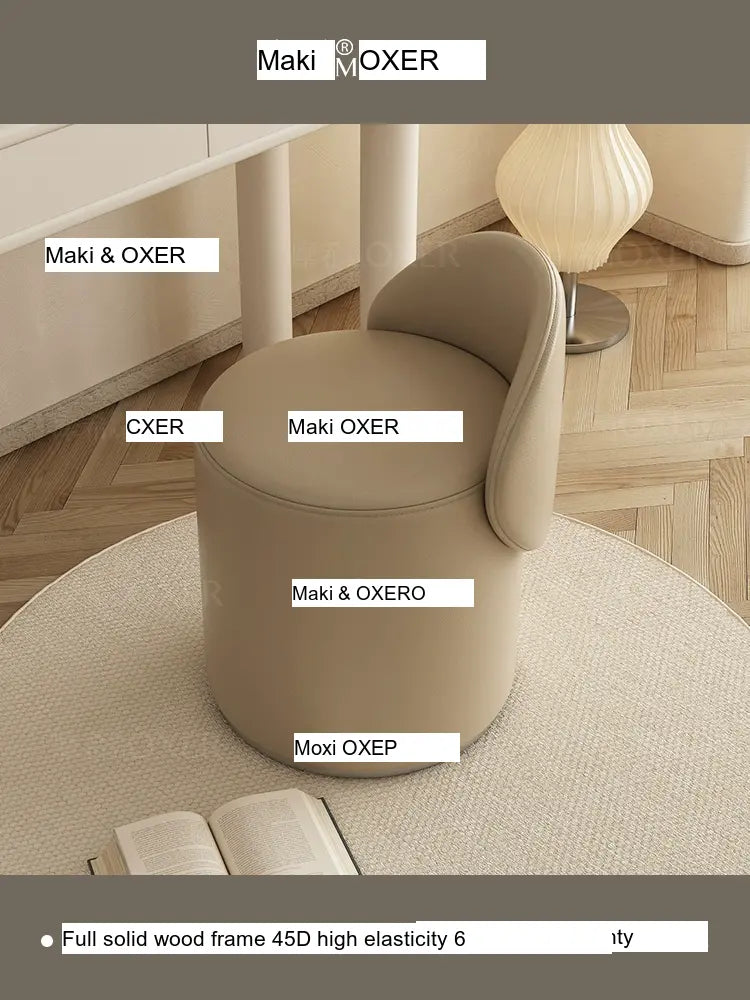 MOXER Elowen Luxurious Leather Makeup Stool from MOXER