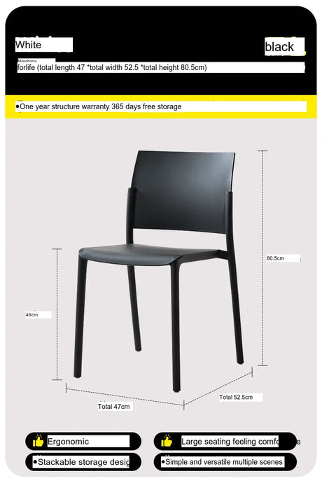 ABOUT WHITE Hiroshi Ergonomic Stackable Plastic Dining Chair from ABOUT WHITE
