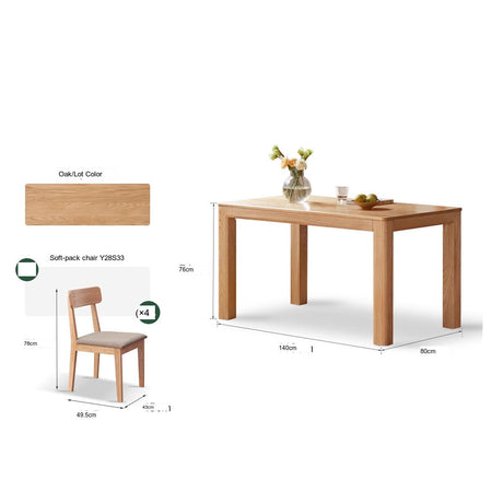 GENJI Tetsuya Elegant Solid Wood Dining Table Set from GENJI