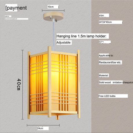 BOJI Kaori Elegant Wooden Japanese Ceiling Lamp - Outdoor Gazebo Light from BOJI