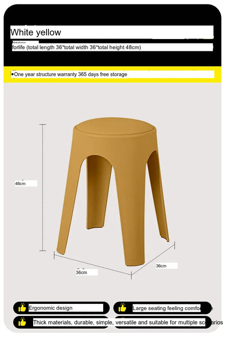 ABOUT WHITE Esmira Nordic Thickened Plastic Small Stool from ABOUT WHITE