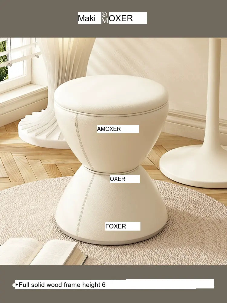 MOXER Elowen Elegant Solid Wood Rotating Dressing Stool from MOXER