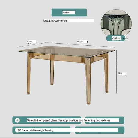 ABOUT WHITE Santiago Scandinavian Minimalist Glass Dining Table from ABOUT WHITE