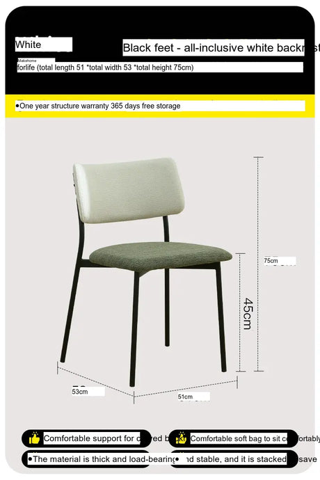 ABOUT WHITE Anouk Luxurious Retro Backrest Dining Chair from ABOUT WHITE
