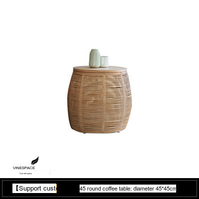RATTAN SPACE Thibault Cozy Three-Piece Vine Chair Set from RATTAN SPACE