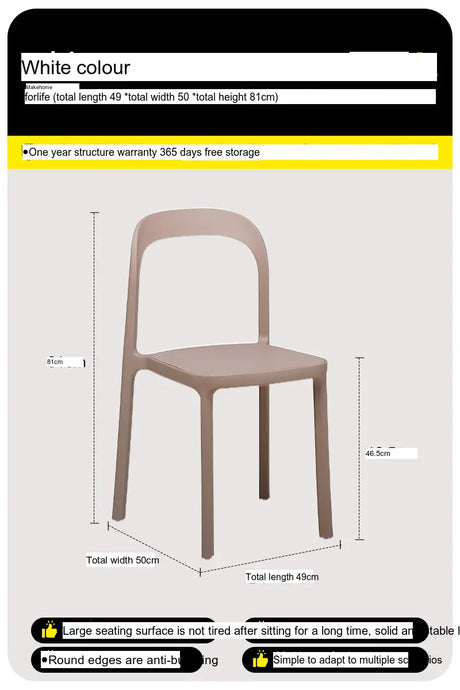 ABOUT WHITE Seville Minimalist Plastic Dining Chair from ABOUT WHITE