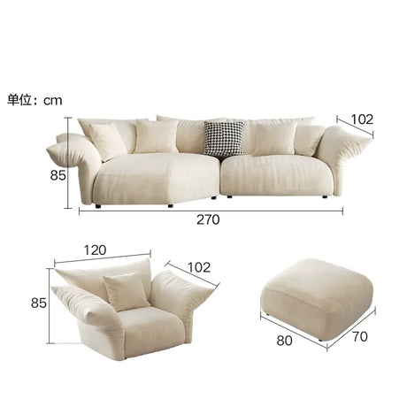 LATE AUTUMN Classic Cream Sofa with Elegant Details from LATE AUTUMN
