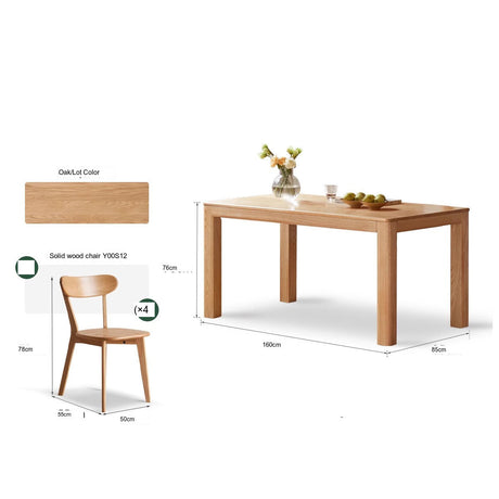 GENJI Tetsuya Elegant Solid Wood Dining Table Set from GENJI