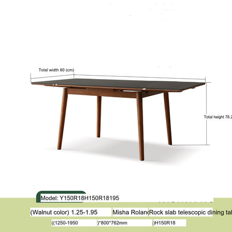 GENJI Isadora Solid Wood Retractable Dining Table from GENJI