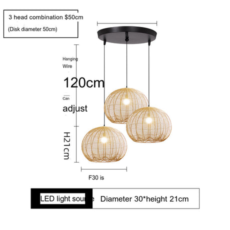 BOJI Haruko Vintage Woven Ceiling Lamp Retro Light Fixture from BOJI