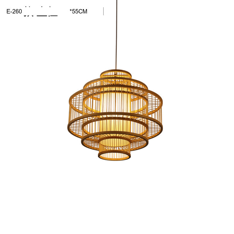 BOJI Haruki Elegant Wooden Bamboo Ceiling Lamp from BOJI