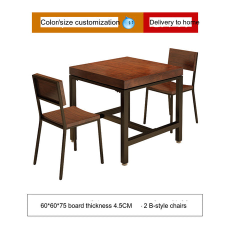 WEIMEI Marcellus Rustic Natural Wooden Square Milk Tea Table High Chair from WEIMEI