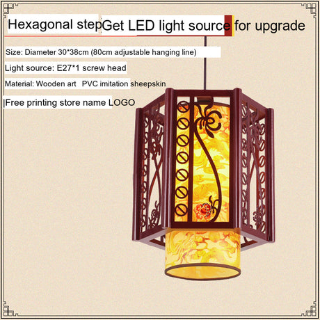 BOJI Kiyomizu Elegant Natural Wood Lantern - Antique Ceiling Lamp from BOJI