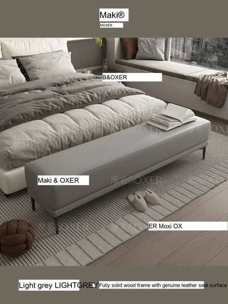 MOXER Elowen Chic Leather Bedside Bench from MOXER