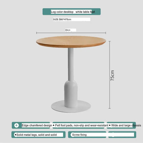 ABOUT WHITE Orenji Elegant Solid Wood Round Dining Table from ABOUT WHITE