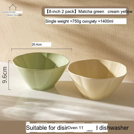 MH Isadora Elegant Ceramic Ramen Bowl Set. from MH