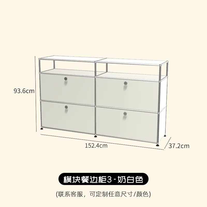 LAIMO Beatrice Retro Modular Stainless Steel Living Room Cabinet from LAIMO