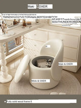 MOXER Elowen Elegant Genuine Leather Rotating Makeup Stool from MOXER