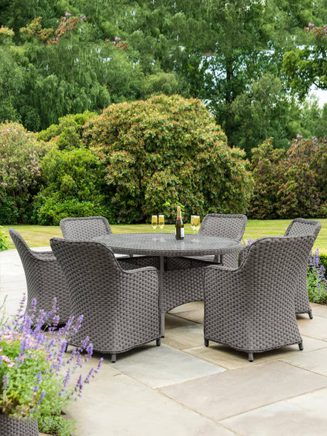 DIME GARDEN Callista Elegant Patio Umbrella Dining Set from DIME GARDEN