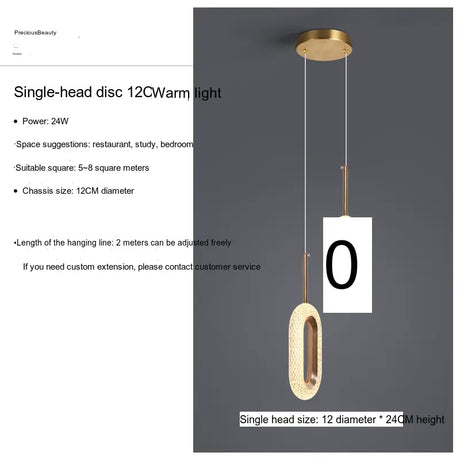 YDZM Amara Sleek Scandinavian Modern Pendant Ceiling Lamp from YDZM