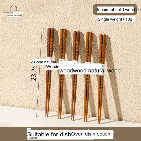 MH Aiko Elegant Natural Wood Chopsticks Set from MH