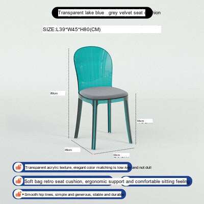 NIYE Isolde Modern Transparent Ghost Chair from NIYE
