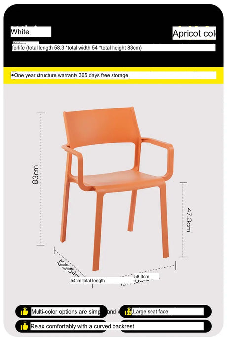ABOUT WHITE Fernanda Minimalist Stackable Dining Chair from ABOUT WHITE