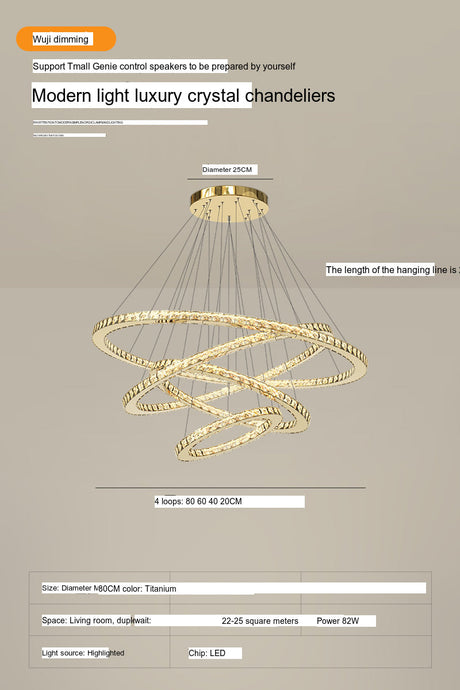 YDZM Marisol Elegant Crystal Country House Ceiling Lamp from YDZM