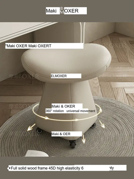 MOXER Catalonia Elegant Movable Leather Makeup Stool from MOXER