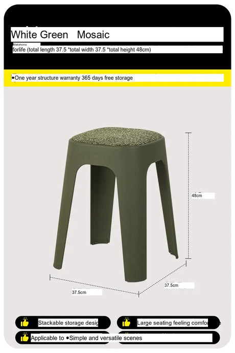ABOUT WHITE Santiago Minimalist Plastic Low Stool from ABOUT WHITE