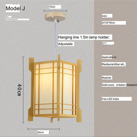 BOJI Kaori Elegant Wooden Japanese Ceiling Lamp - Outdoor Gazebo Light from BOJI