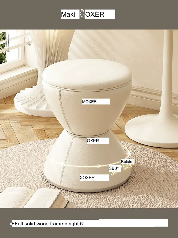 MOXER Elowen Elegant Solid Wood Rotating Dressing Stool from MOXER